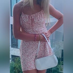 Worn once pink and orange mini dress